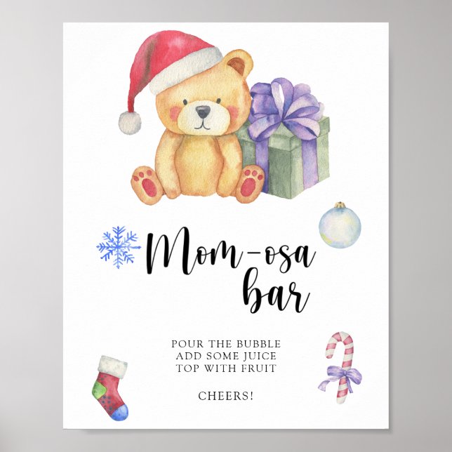 Winter bear \ Mom-osa bar  Poster (Front)