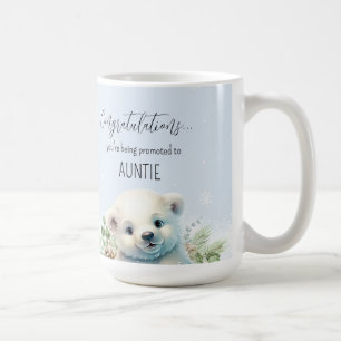 Winter Bear Pregnancy Reveal Promoted to Auntie Coffee Mug
