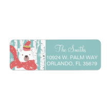 Winter Bear Return Address Label