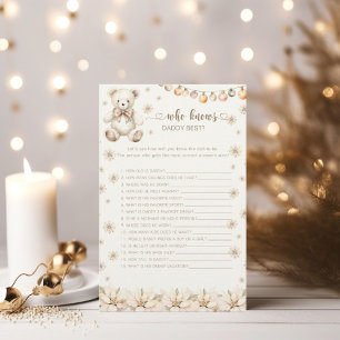 Winter Bear Who Knows Daddy Best Baby Shower Game
