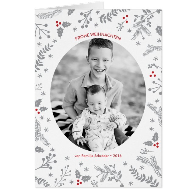 Winter-Beeren-Weihnachtsfeiertags-Gruß (Front)