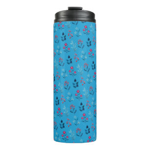Winter berries & cozy cute blue thermal tumbler