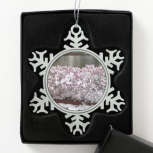 Winter Berries Snowflake Framed Ornament