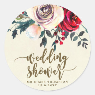 winter berries wedding shower sticker christmas