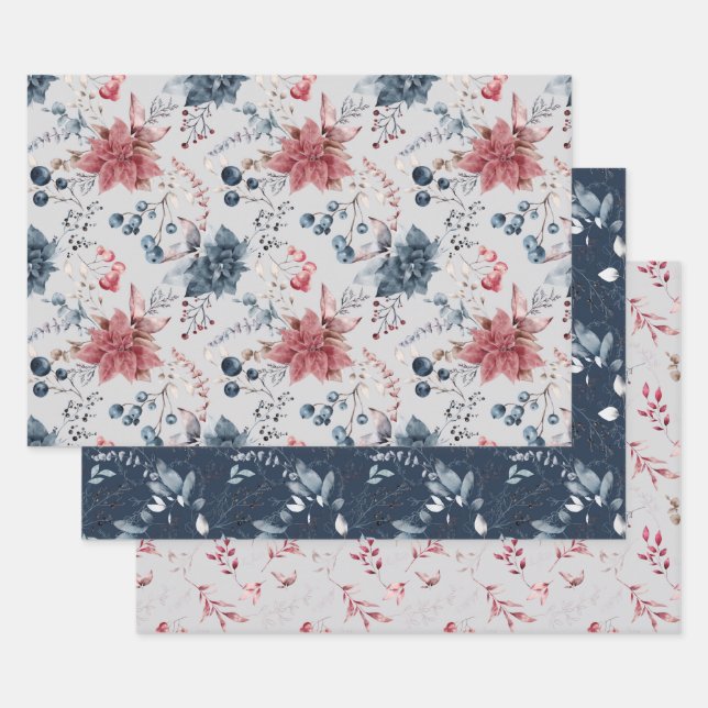 Winter Berries Wrapping Paper Sheet (Set)