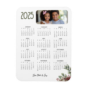 Winter Berry 2025 Calendar Card Magnet