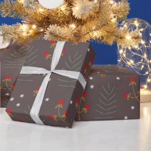 Winter Berry Botanical Christmas Wrapping Paper