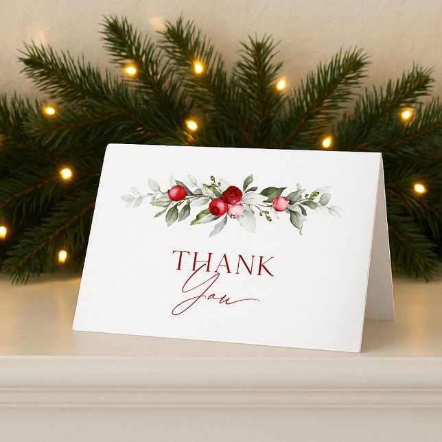 Winter Berry Bridal Shower Thank You Card (Creator Uploaded)