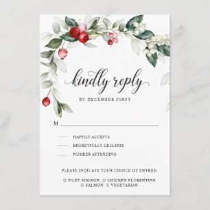 Winter Berry   Kindly Reply   Meal Options  RSVP  Enclosure Card