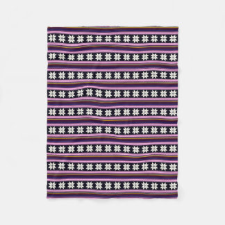 Winter Berry Nordic Knitted Cross Stitch Graphic Fleece Blanket
