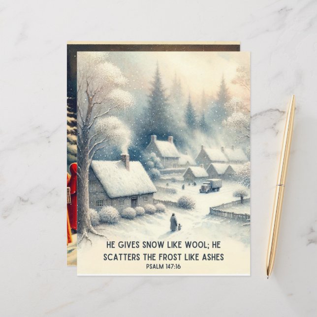 Winter Bible Verses Paper Craft Cardstock (Front/Back In Situ)