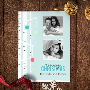 Winter Birch Christmas Photo Holiday Card