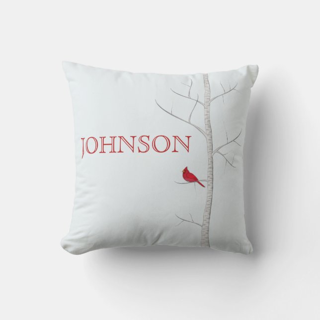 Winter Birch Tree Decorative Pillow (Front)