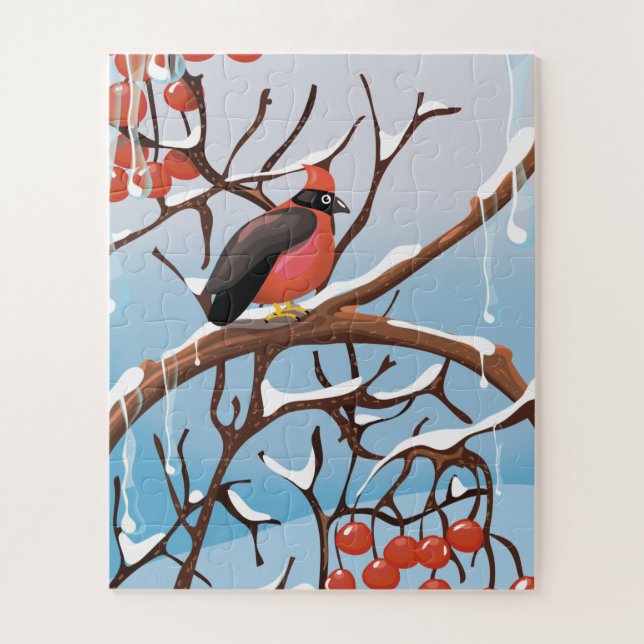 winter bird jigsaw puzzle (Vertical)