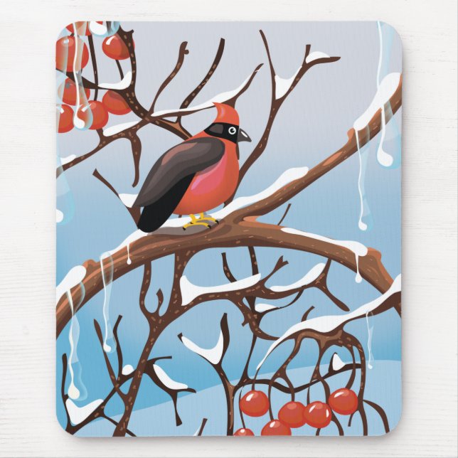 winter bird mouse pad (Front)
