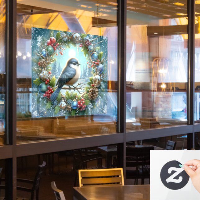 Winter Bird Window Cling (Restaurant Window)