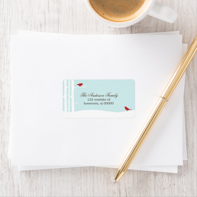 Winter Birds Address Labels (Insitu)