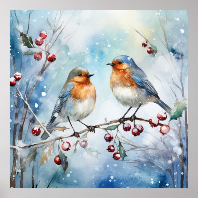Winter Birds Poster (Front)