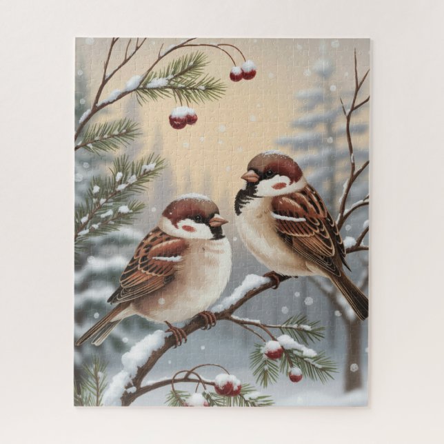 Winter Birds Puzzle (Vertical)