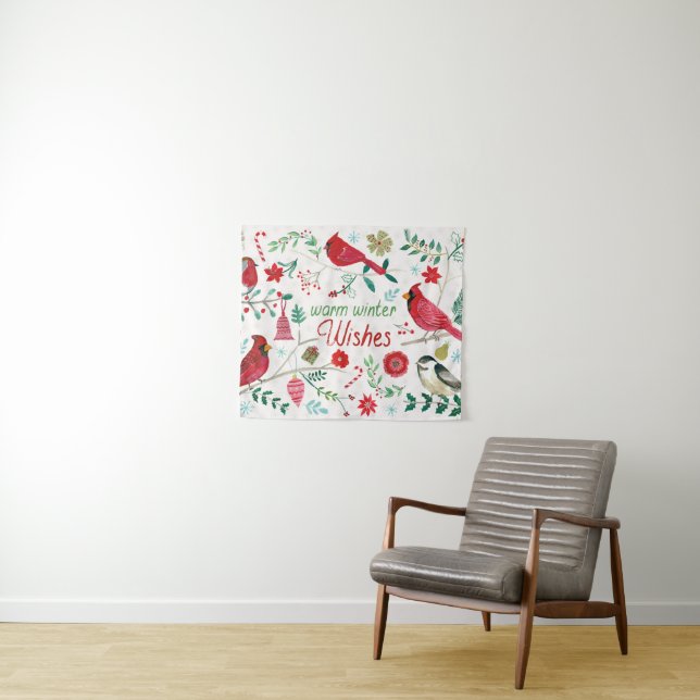 Winter Birds - Warm Wishes Tapestry (In Situ (Horizontal))