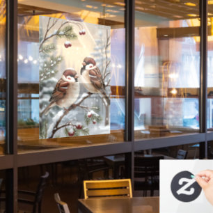 Winter Birds Window Cling