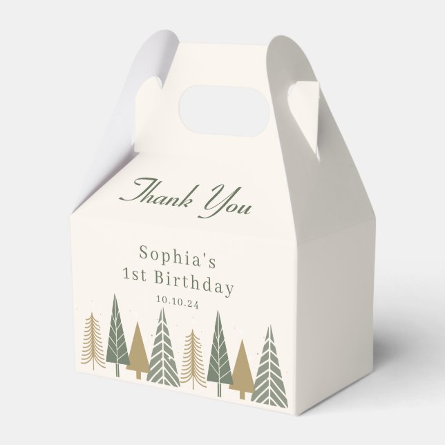Winter Birthday  Favor Box (Front Side)