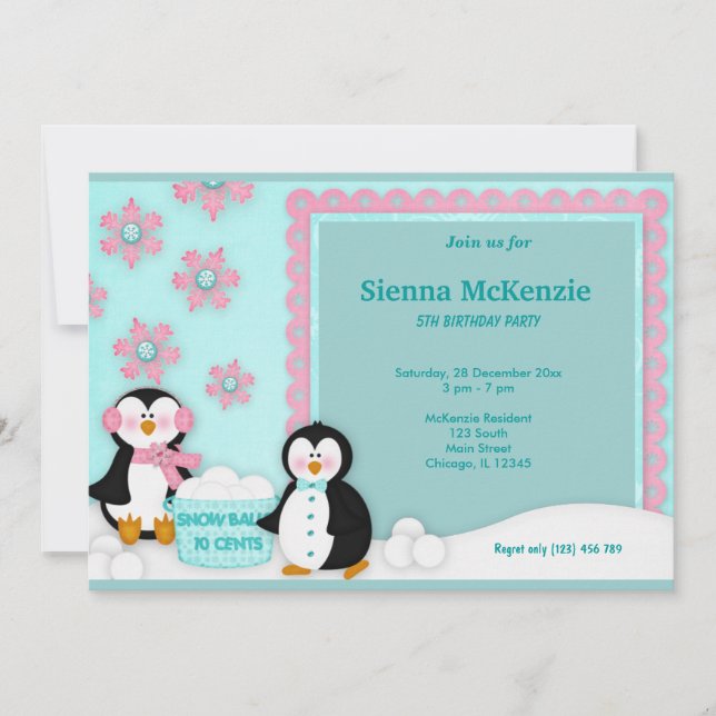 Winter Birthday Invitation (Front)