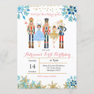 Winter Birthday Invitation Nutcracker