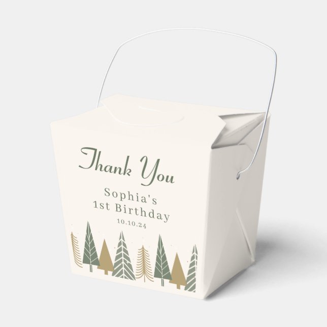 Winter Birthday Party Thank You Favor Box (Front Side)