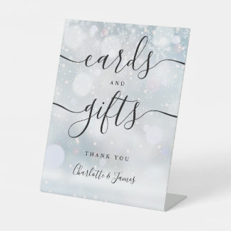 Winter Black Signature Script Cards And Gifts Pedestal Sign