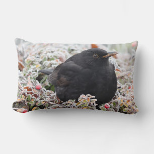 Winter Blackbird Lumbar Pillow
