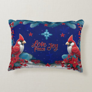 Winter Blessings: Cardinal & Cross Christmas  Accent Pillow