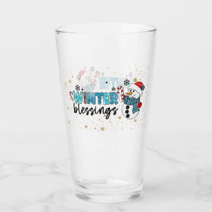 Winter Blessings Customize Glass