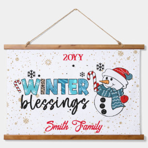 Winter Blessings Customize Hanging Tapestry