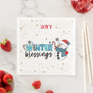 Winter Blessings Customize Napkin