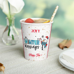Winter Blessings Customize Paper Cups