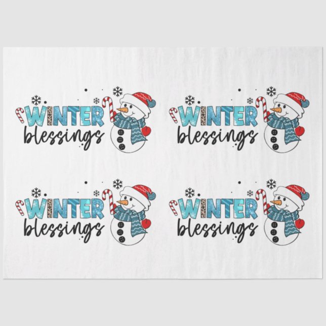 Winter Blessings Customize Tissue Paper (Front)