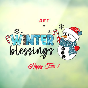 Winter Blessings Customize Window Cling