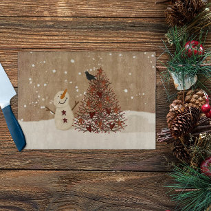 Winter Blessings Glass Cutting Board