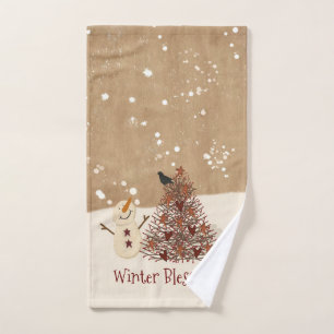 Winter Blessings Snowman Towel Set