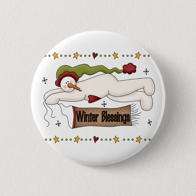 Winter Blessings Tshirts and Gifts 2 Inch Round Button (Front)