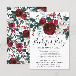 Winter Bloom Floral Baby Shower Book for Baby Invitation