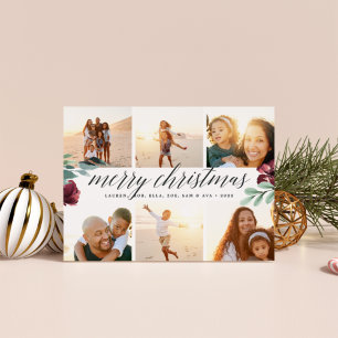 Winter Blooms Multi Photo Holiday Card