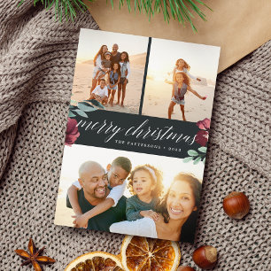 Winter Blooms Three Photo Holiday Card