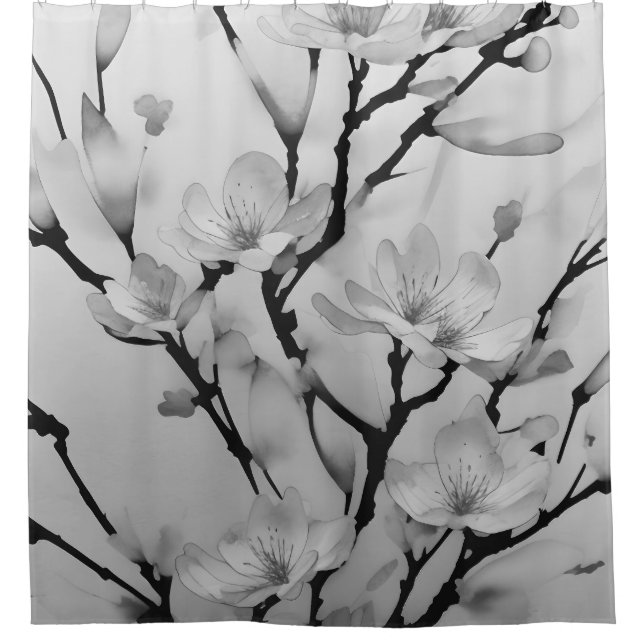 Winter Blossom Collection Shower Curtain (Front)