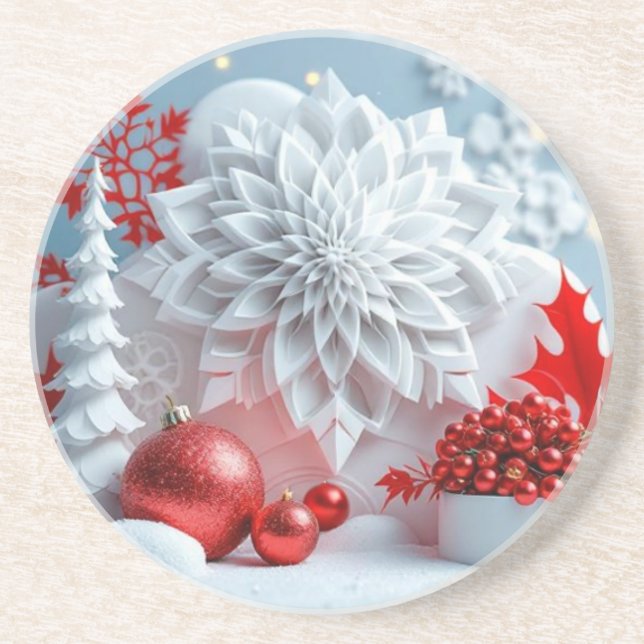 Winter Blossom Composition Coaster (Front)