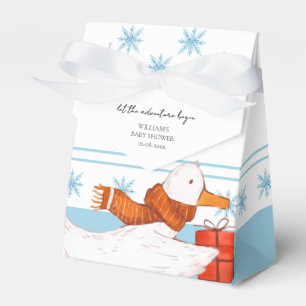 Winter Blue Adventure Begins Baby Shower Favor Box