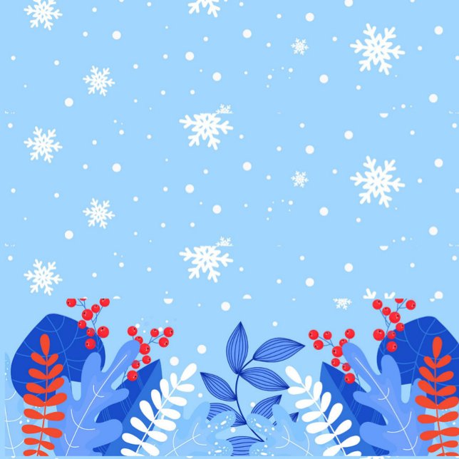 Winter Blue All-Over Print Apron, Medium Apron (A light blue background with white snowflakes scattered throughout, creating a wintery scene.)