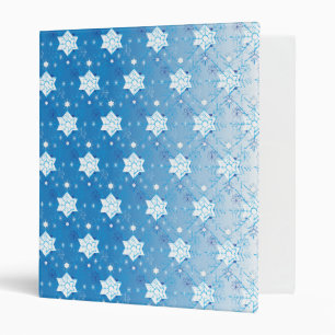 Winter blue and white Snowflakes pattern Binder
