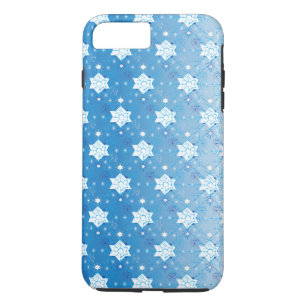 Winter blue and white Snowflakes pattern Case-Mate iPhone Case